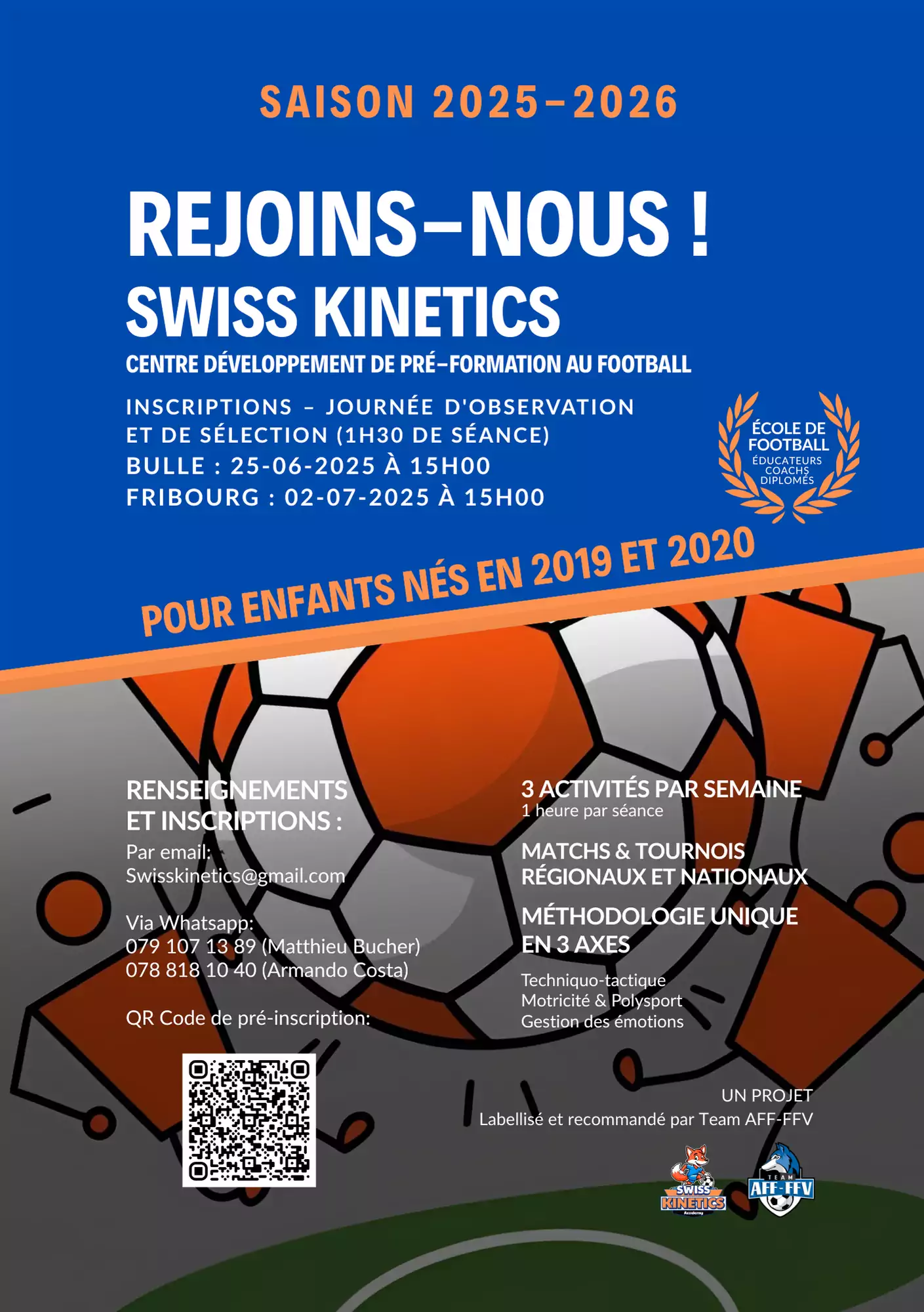Inscriptions ouvertes – Centre de développement Swiss Kinetics Academy (Saison 2025–2026)
